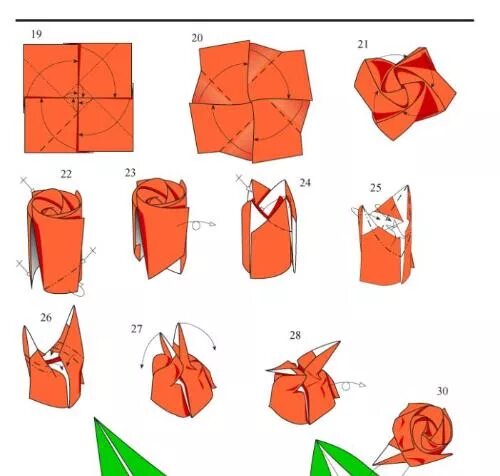 Оригами Розочка. Как сложить розы