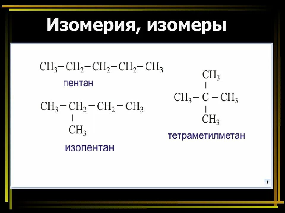 Метан является изомером