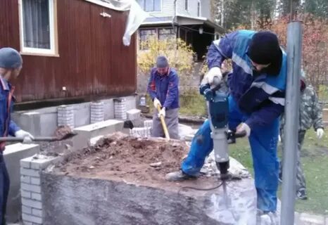 Демонтаж фундамента работу