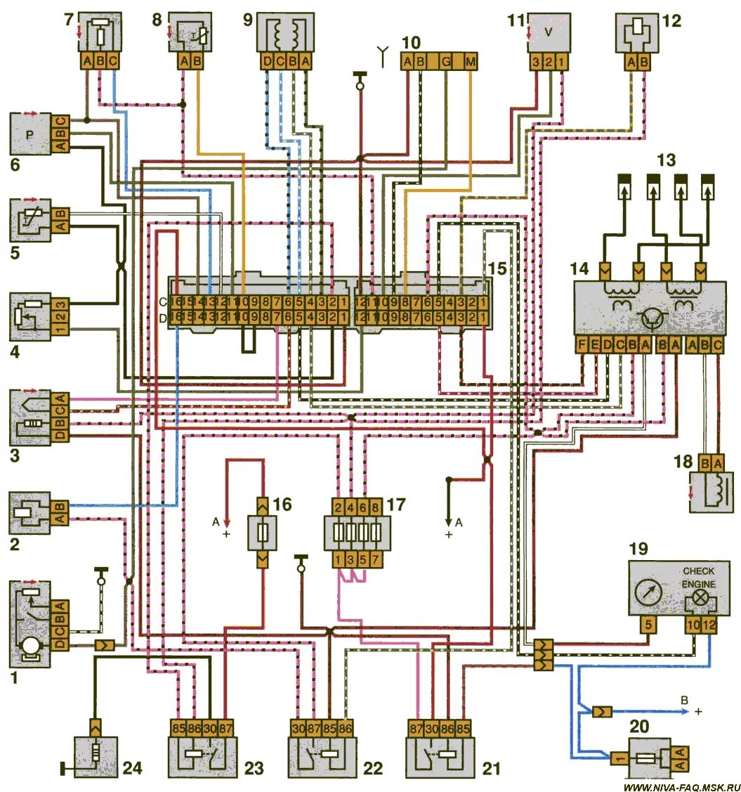 Нива 2131 схема электрооборудования. Схема электропроводки Нива 2131 инжектор. Электрическая схема Нива 2131 инжектор. Нива 2131 схема электрооборудования инжектор.