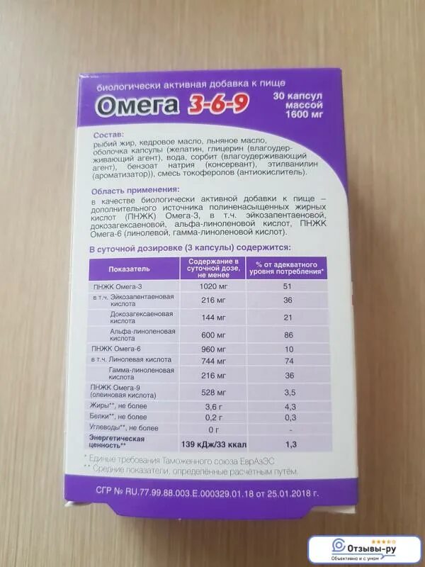 Какую омегу 3 6 9