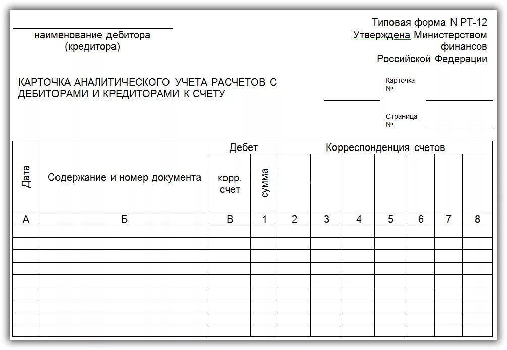 Аналитический учет с дебиторами и кредиторами. Инвентаризация расчетов с разными дебиторами и кредиторами. Аналитический учет с дебиторами и кредиторами. Карточка аналитического учета расчетов с дебиторами и кредиторами. 3.