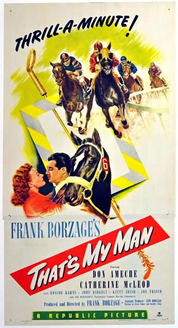 That s my man. Horse Racing poster. Horse Racing advertising poster. American posters.