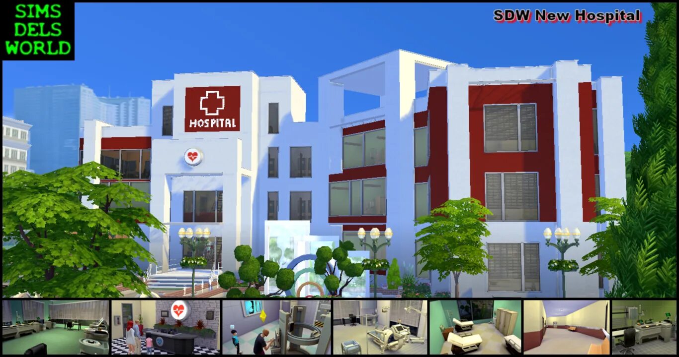 Код на строительство больницы в симс. Sims 4 больница. больница в симс 4 планировка. симс 4 больница здание.