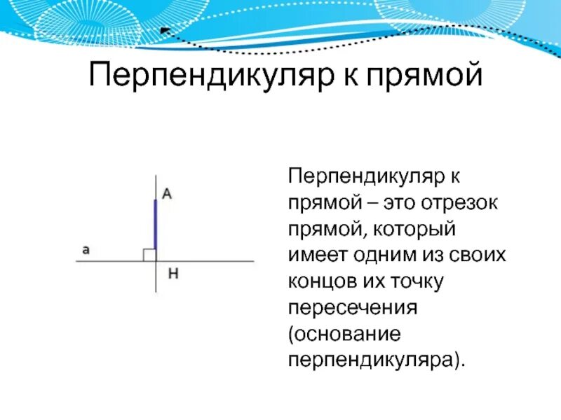 Какая прямая называется перпендикуляром. Перпендикуляр к прямой. Перпендикуляр кирпрмой. Перпендикулярный прямой. Определение перпендикуляра.