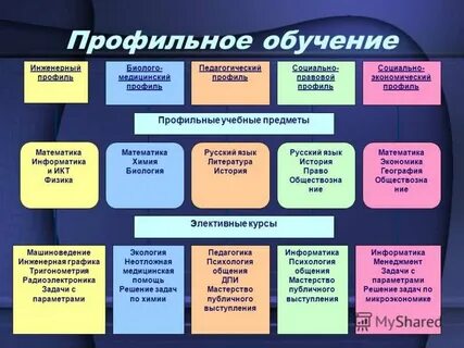 Основные направления профильного обучения