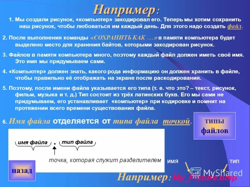 Сообщение о далее. Сообщение о далее