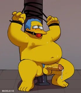 machojuice, chief wiggum, the simpsons, ball gag, blue hair, chubby, clancy...