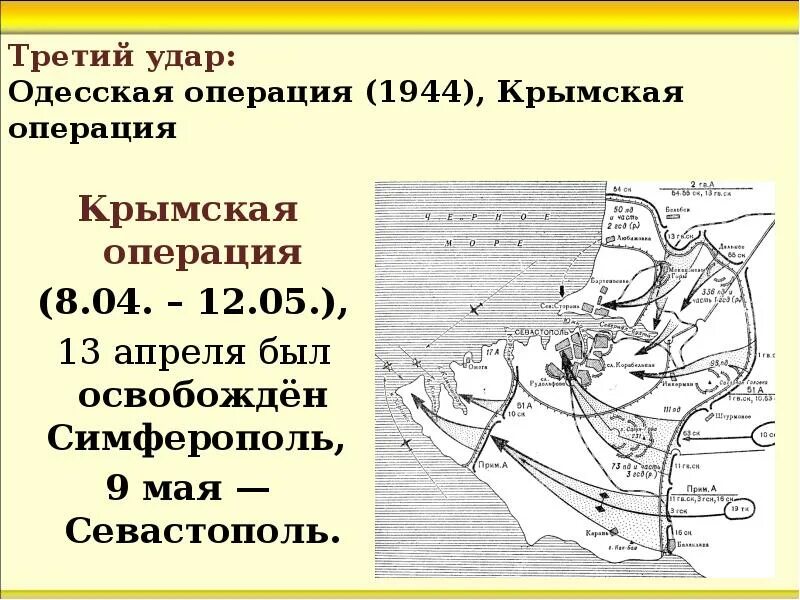 Крымская стратегическая наступательная операция 1944 год. Освобождение Севастополя 1944 карта. Освобождение Крыма 1944 карта. Крымская операция третий сталинский удар. Начало крымской наступательной операции 1944 года