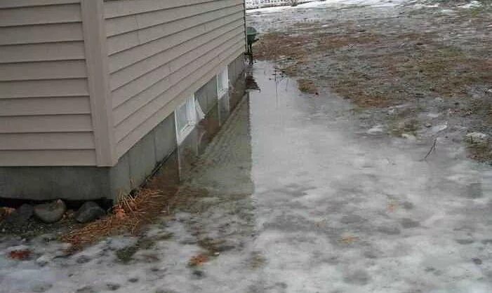 Вода стоит во дворе. Отвод талой воды с участка. защита фундамента от талых вод. отвод воды от гаража. канавы для отвода воды.