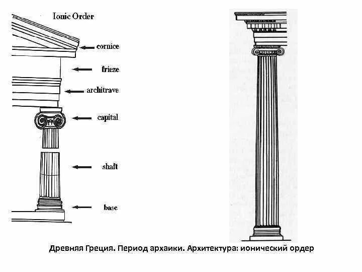 Ордеры оригинал. Ионический ордер древней Греции схема. Колонна Ионического ордера. Дорический ордер в архитектуре древней Греции схема. Ионический ордер в архитектуре древней Греции.