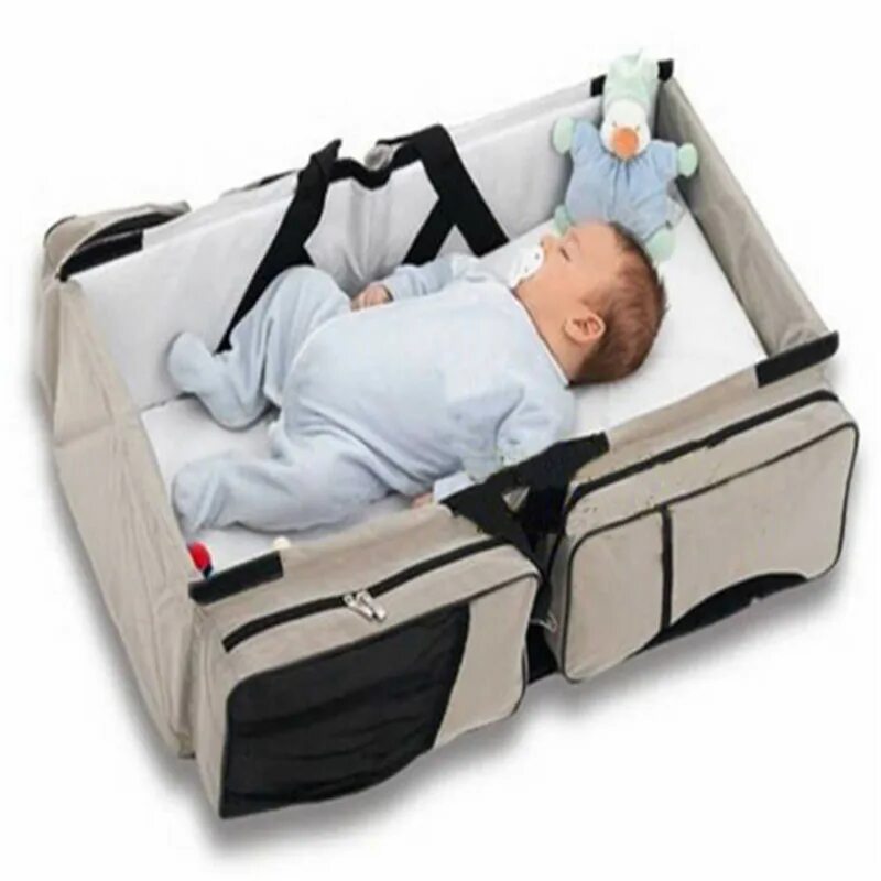 Детская сумка-кровать Baby Bed and Bag. Детская сумка-кровать 2 в 1 Baby Bed and Bag. Переносная детская кроватка. Складная детская кроватка для путешествий. Складные люльки