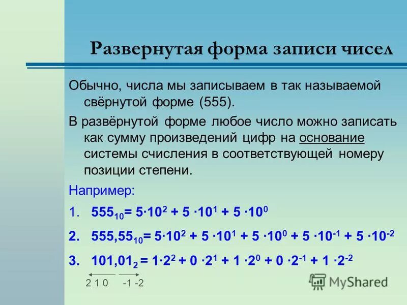 Произведение цифры краткое. Как выглядит развернутая форма записи числа. Развернутся фор а записи числа. Число в развернутой форме. Развернутая форма числа в информатике.