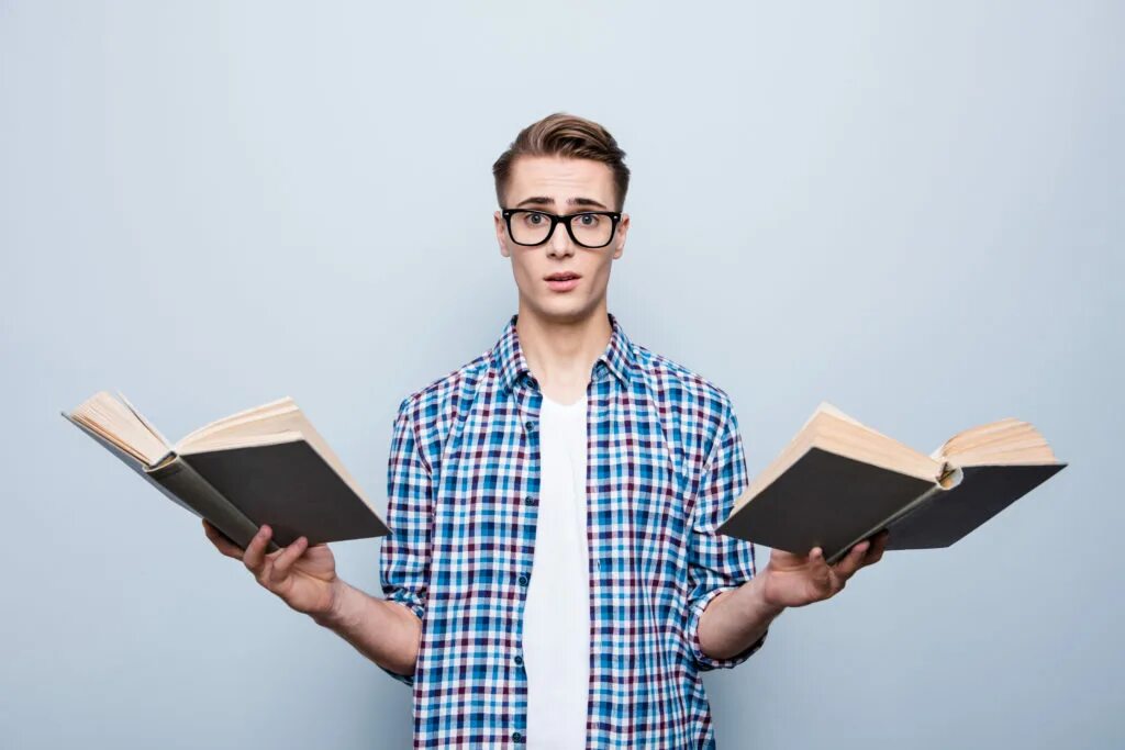 When reading these books the speaker sees