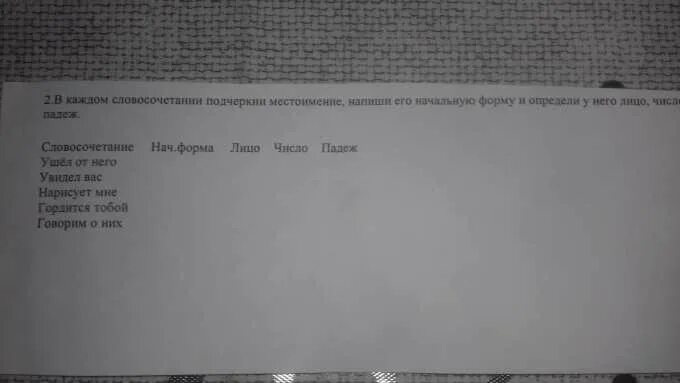 Местоимение подчеркни определи лицо и число. В каждом словосочетании подчеркни местоимение.