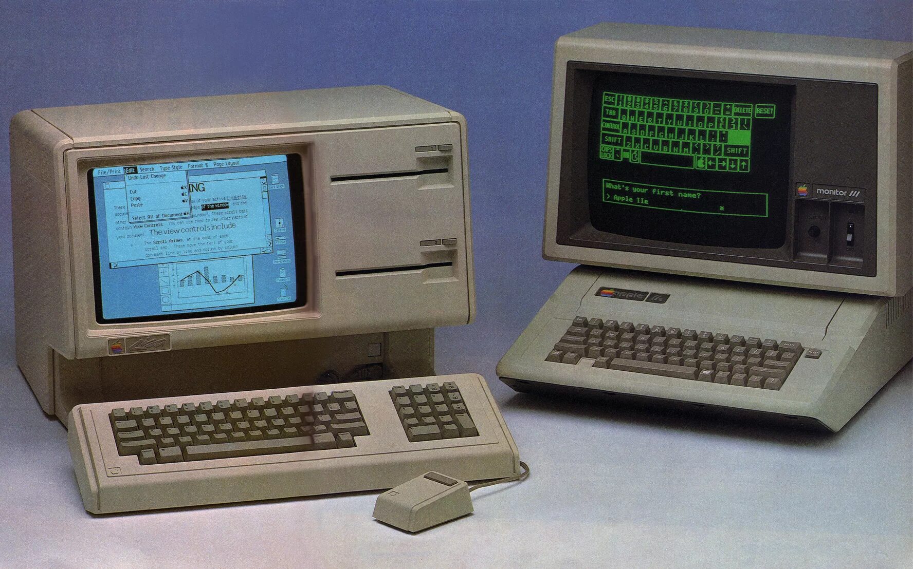 Мониторы IBM 80е. ПЭВМ ЕС-1863. Apple Lisa 1983. Компьютер 70-х.