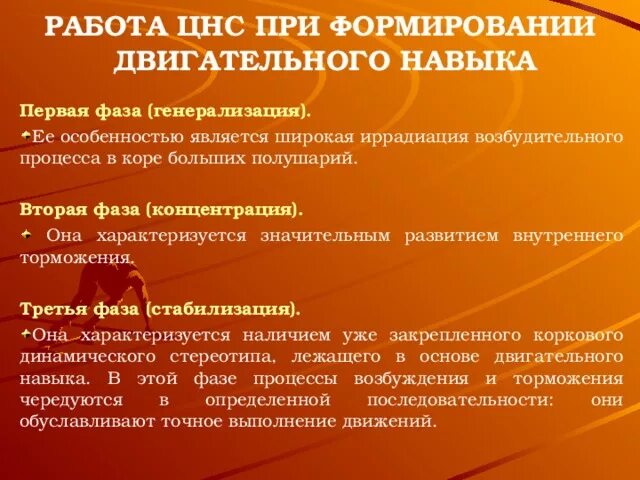 Основой двигательных навыков является