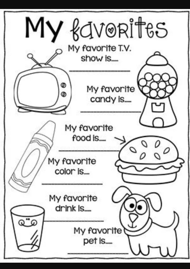 Шаблоны для интерактивной тетради. Картина my favorite things. My favorite things английском. My favorite kids. My favorite toy is.