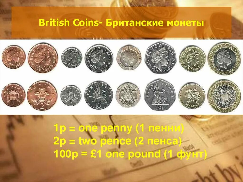 Деньги на англ. Британские монеты. Британские монеты по английскому. British Coins 5 класс. Монеты Бритиш коинс.