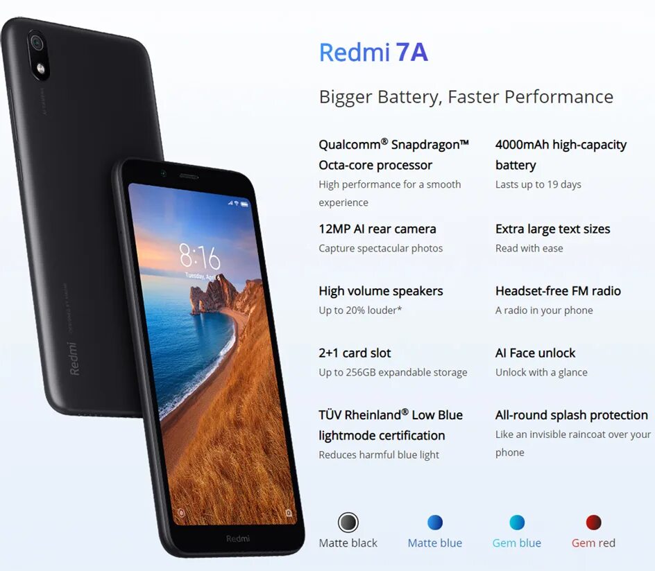 Размеры телефона xiaomi redmi