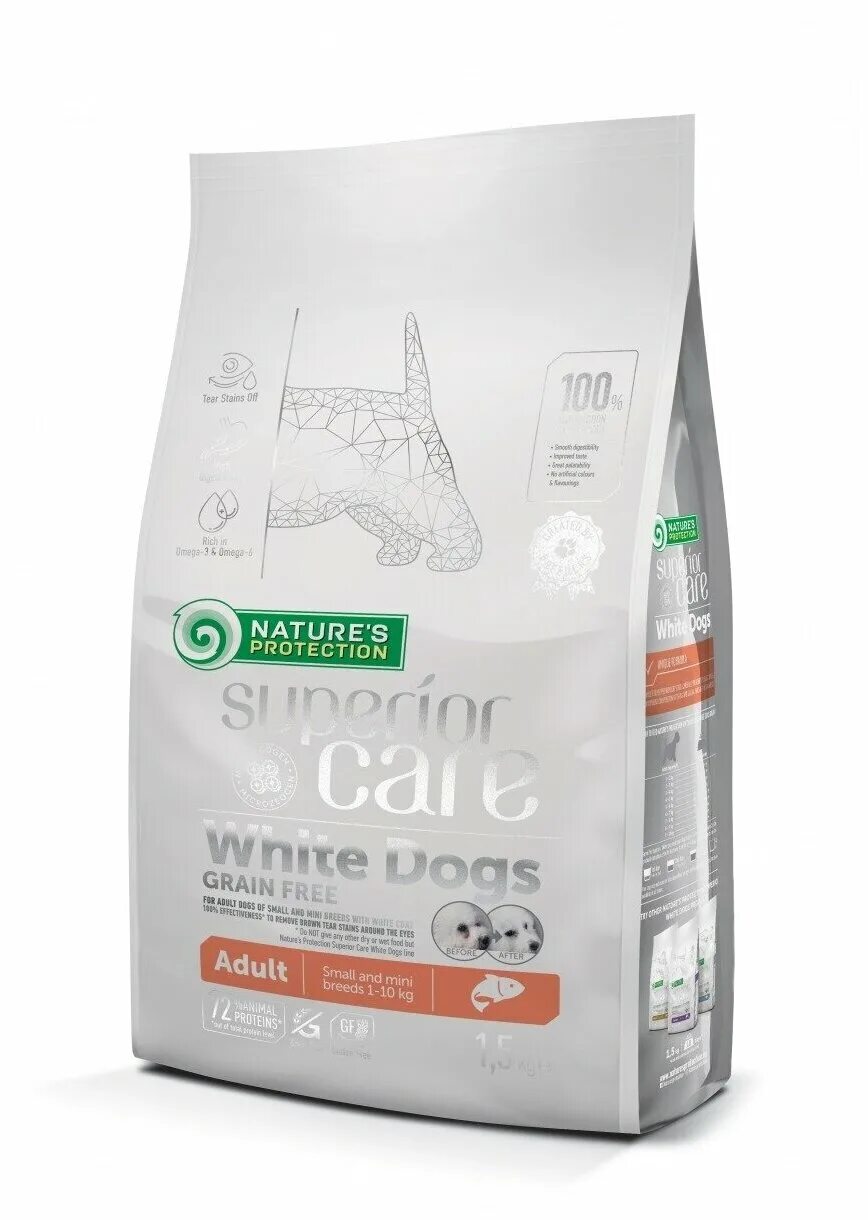 Natures protection white dogs. Корм для собак nature's Protection Superior Care White Dogs. Корм натур Протекшн для белых собак. Корм nature's Protection для белых собак Junior. Корм для белых собак nature's Protection с ягнёнок.