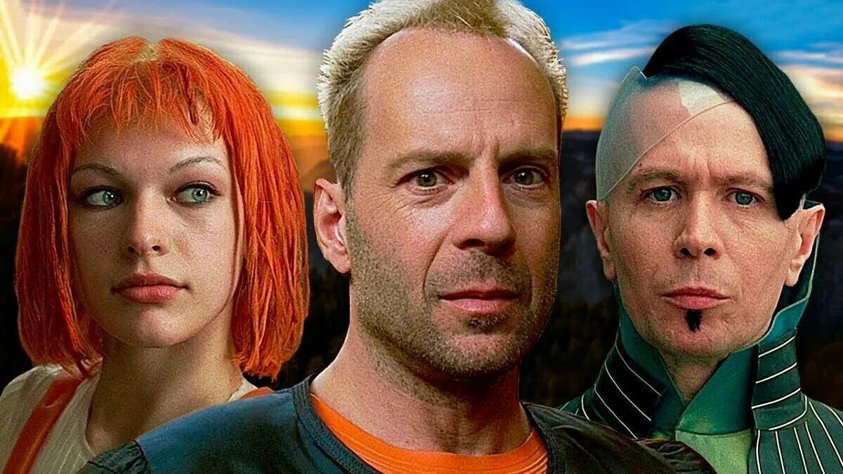 Пятый элемент взаимопомощь. Пятый элемент the Fifth element (1997). Брюс Уиллис пятый элемент. Милла Йовович пятый элемент.