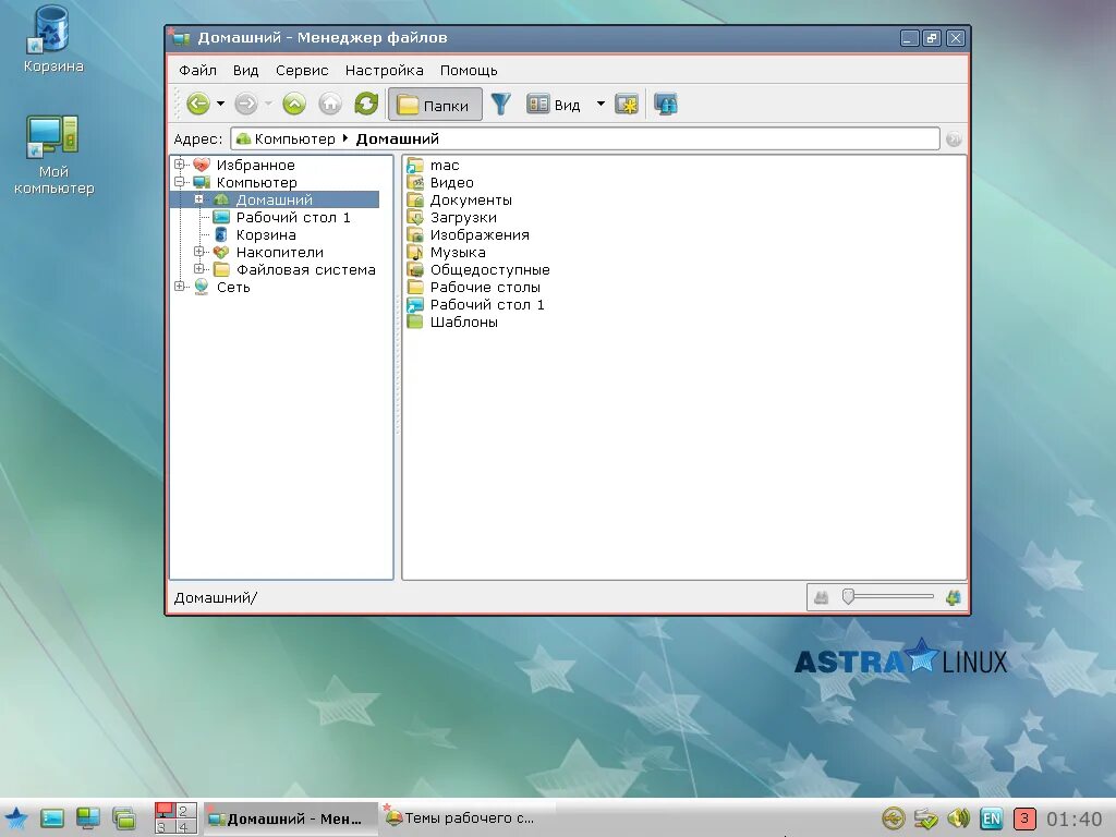 ОС Astra Linux. Графический Интерфейс Astra Linux. Astra Linux 1.2. Оболочка Astra Linux.