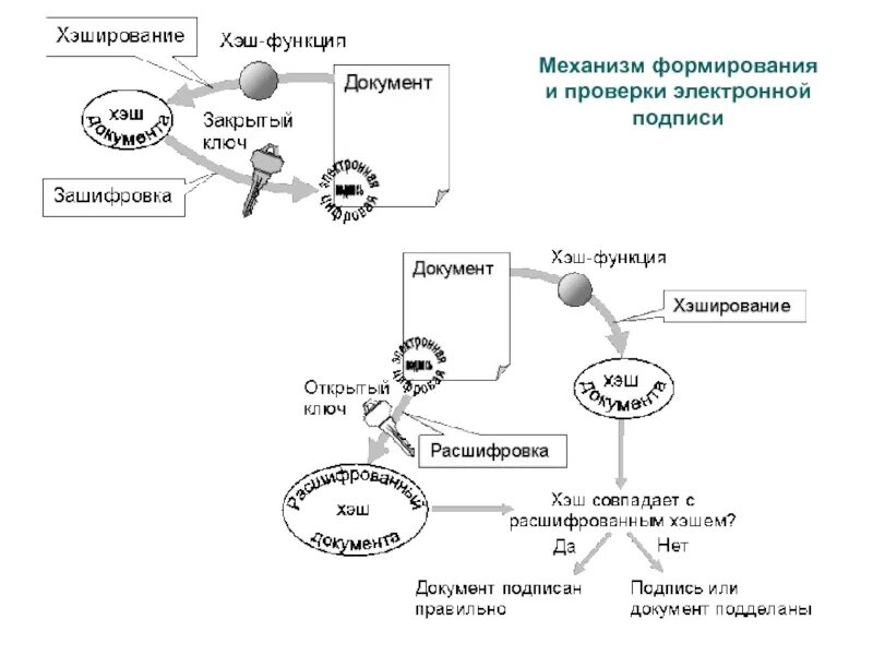 Механизм электронной подписи. Схемы формирования и проверки электронной подписи. Открытый и закрытый ключ электронной подписи. Механизм формирования электронной подписи. Закрытый ключ для расшифровки