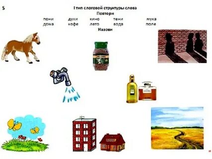 1 тип слоговой структуры слова