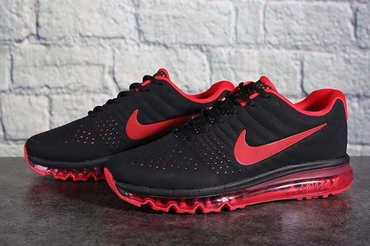 Кроссовки nike red. Nike Air Max 2017 Red Black. Найк АИР Макс 2017 черно красные. Nike Air Max 2017 Black кожа. Nike Air 2017 мужские.