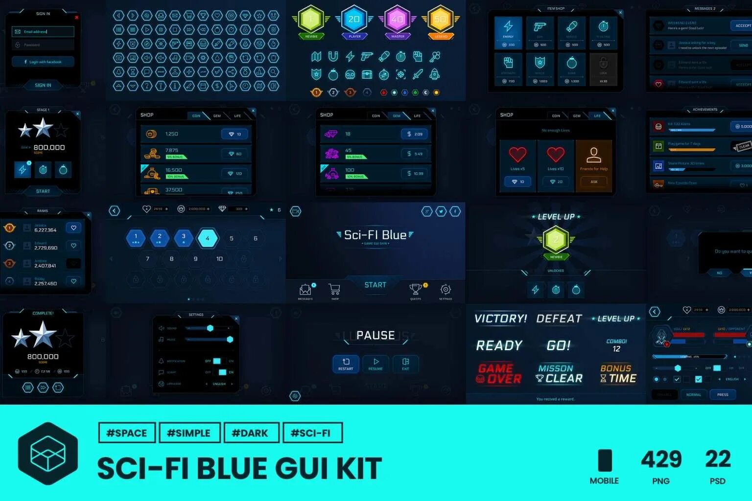 Unity gui. Gui космос. gui kit. gui unity asset.
