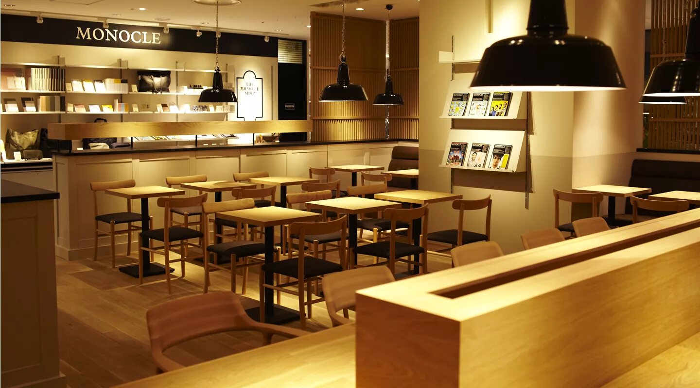 Кафе референс. Кафе Monocle. Токийское кафе. Кафе референсы.