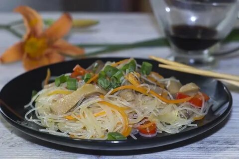 Фунчоза с овощами ккал