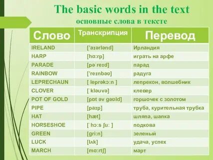 Как переводится зеленый