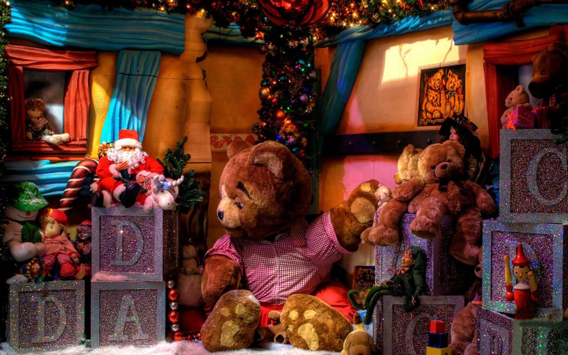 Где оживают игрушки. Магазин новогодних игрушек. Сказочный магазин игрушек. Новогодний медведь. Новогодние мишки.