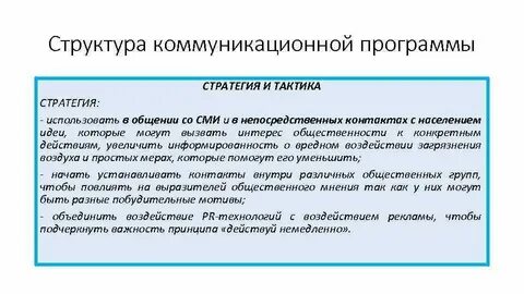 Рабочая коммуникация программы