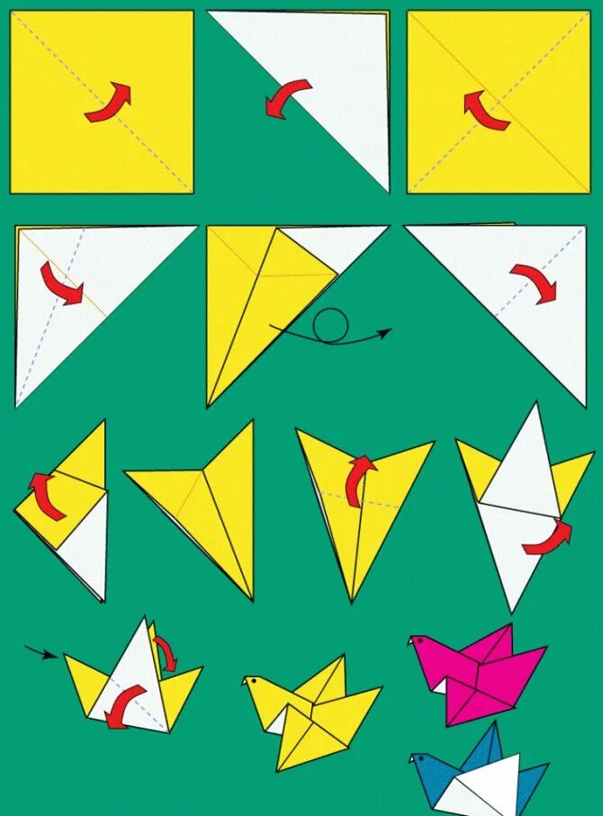 Оригами. Оригами простое птичка для детей. Оригами птичка из бумаги для детей 4-5 лет пошагово. Оригами из бумаги для детей птицы схема. Как сделать птицу оригами 2 класс.