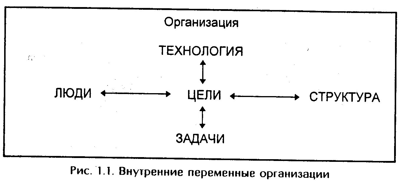 Цели люди структура задачи. Люди как внутренняя переменная организации. Взаимосвязь внутренних переменных организации. Основные внутренние переменные организации.