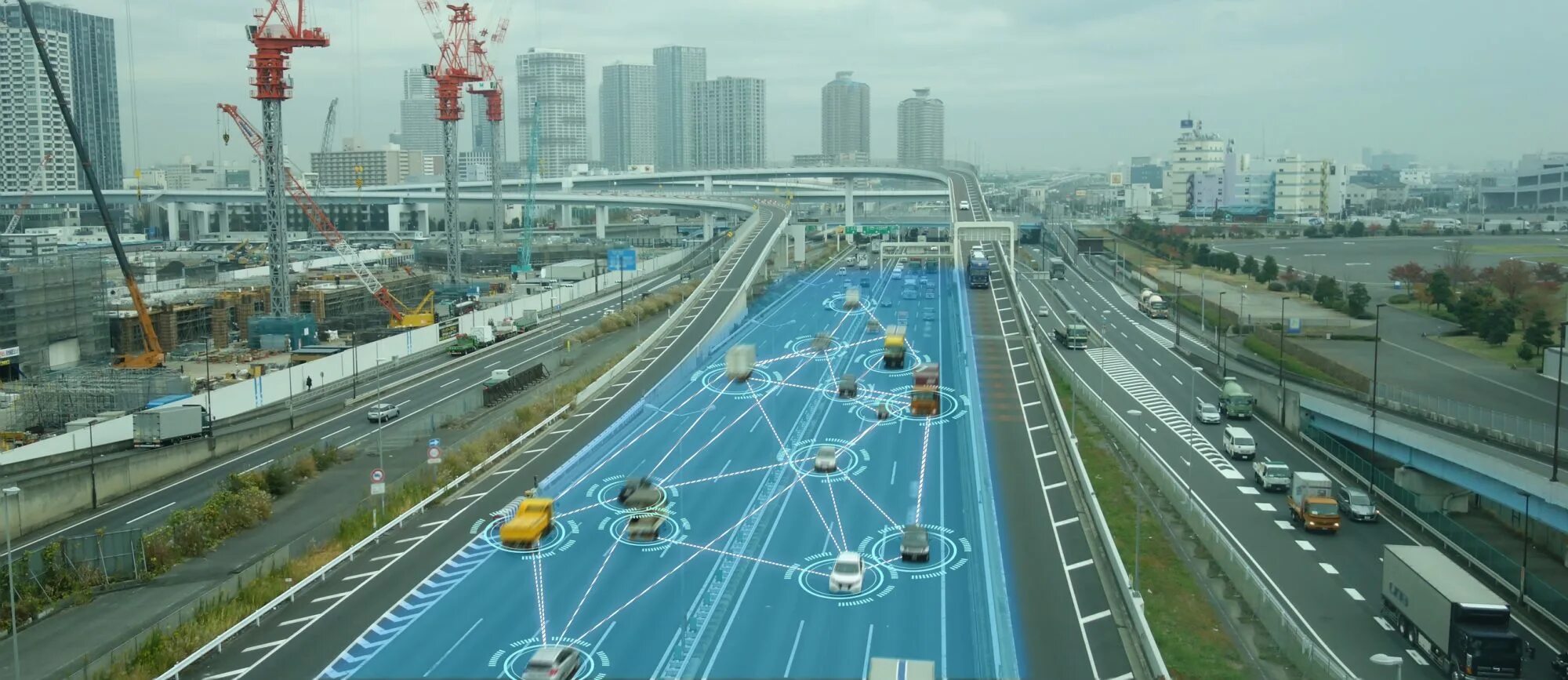 Future roads. Topic City Traffic of Future. Digital Road Moscow.