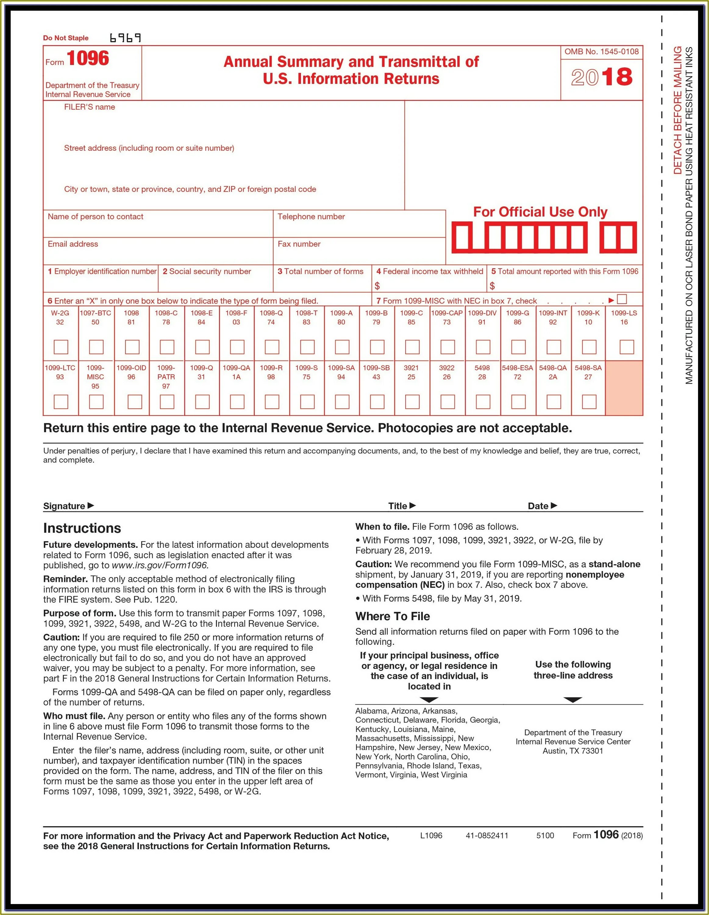 Form 2013. Form 1099 oid. Tax penalty. Partial Wadher use for 1096. Accept method