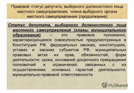Иные органы и выборные должностные