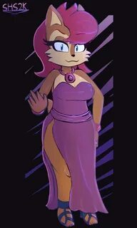 Sally Acorn Red Star Ring Dress by SuperHyperSonic2000.