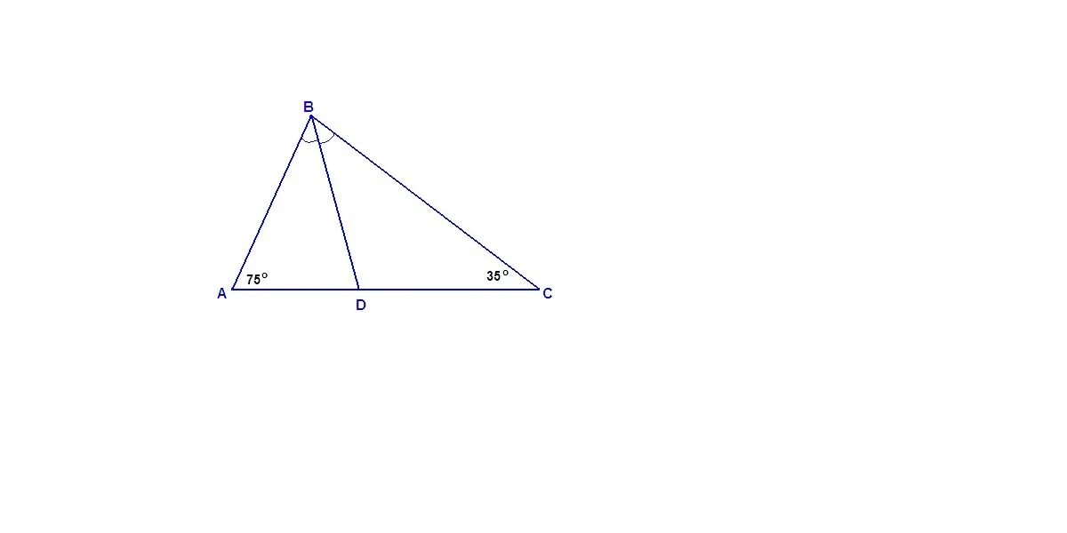 В треугольнике АВС биссектриса ВД угол а 75 градусов угол с 35 градусов. В треугольнике ABC проведена биссектриса bd угол a 75 угол c 35. В треугольнике ABC проведена биссектриса bd уголa. В треугольнике ABC проведена биссектриса bd угол а 75 угол с 35.