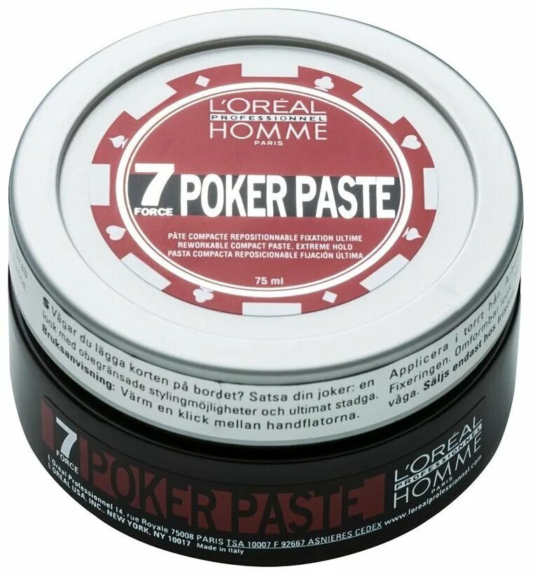 Паста для волос для мужчин. Покер паста Loreal 7. L'Oreal Professionnel homme Poker paste. Моделирующая паста.