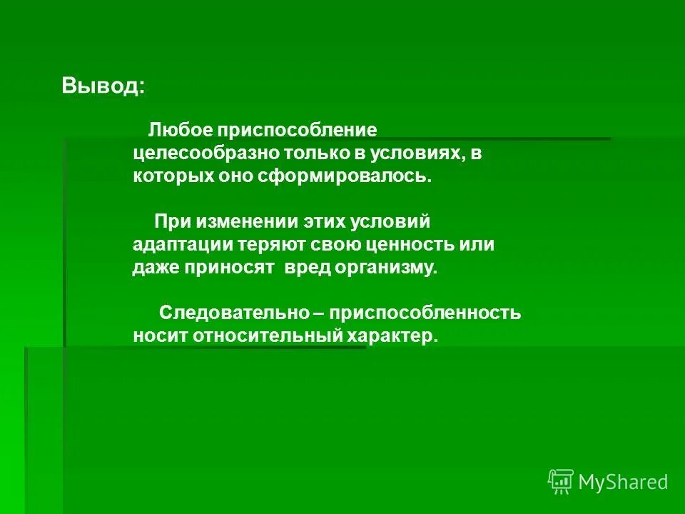 Вывод о приспособленности организмов. Вывод о значении адаптации. Приспособленность к среде обитания. Вывод приспособление организмов к среде обитания.