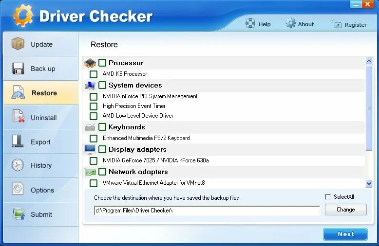 Драйвер 7. Driver program. VMWARE enhanced Keyboard Driver. NVIDIA Driver check.