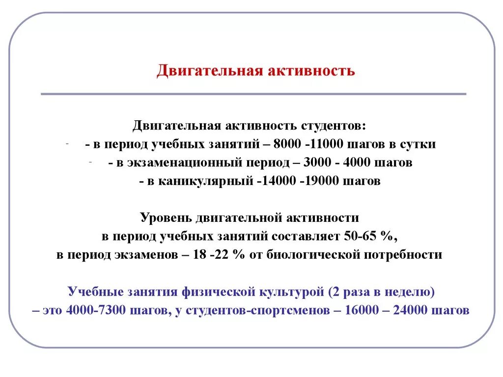 Двигательная активность студентов. Нормы двигательной активности для студентов. Каков объем двигательной активности студента. Показатели уровня двигательной активности студентов. Показателем двигательной активности