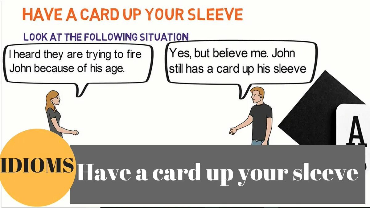 To have a new turn. To have a Card up поговорка. Have a few Tricks up your Sleeve. To have a Card up your Sleeve idiom. Поговорки на английском to have a Card up.