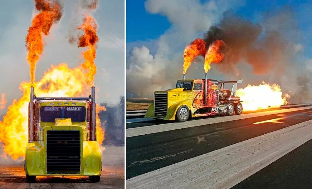 шоквейв грузовик. самый мощный грузовик. какая самая быстрая фура. реактивный грузовик shockwave. шоквейв грузовик.