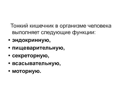 Кишечник человека выполняет функции